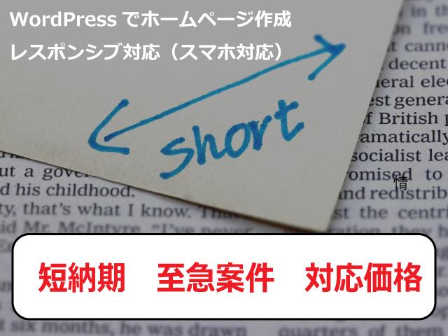 特急対応 スマホ対応のホームぺージつくります 短納期WordPressで作成サイト制作をご提案します。