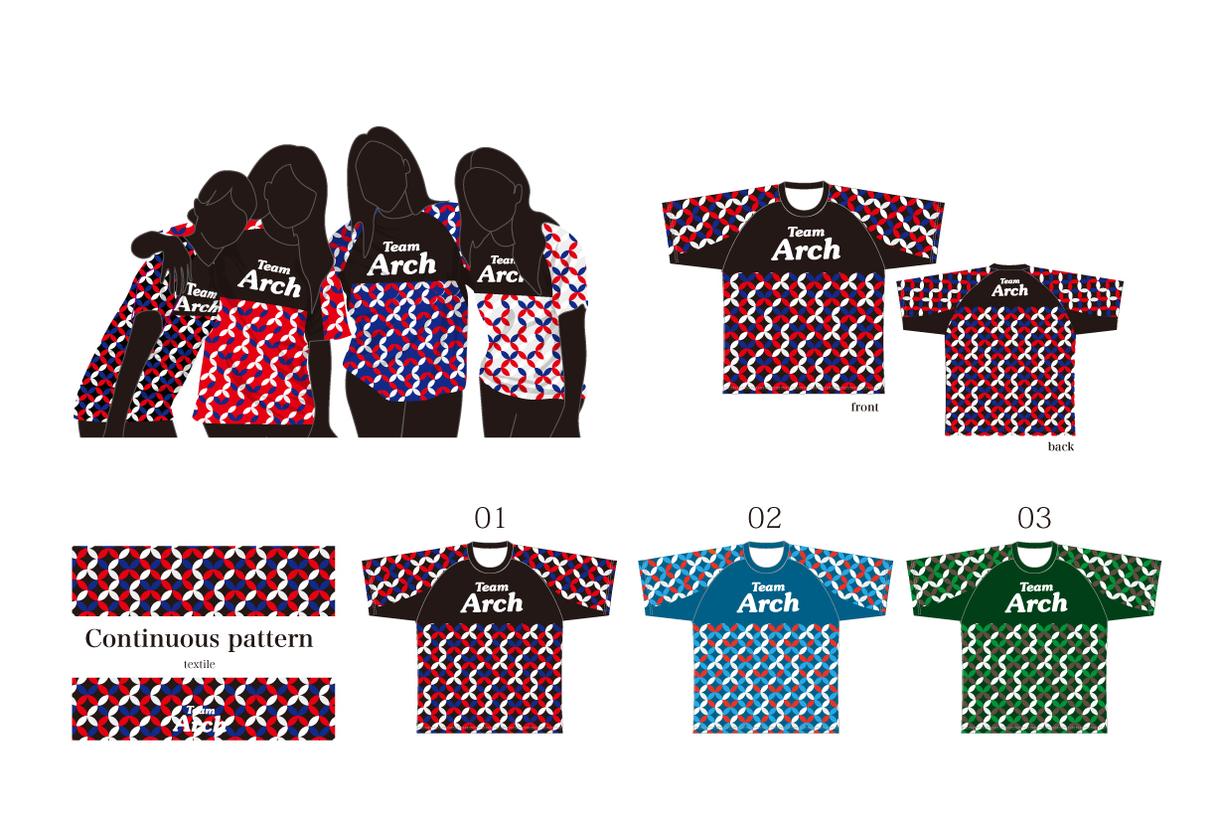 マラソンチームTシャツをデザインします 色違いで可愛くお揃いを着よう!(ベースデザイン)