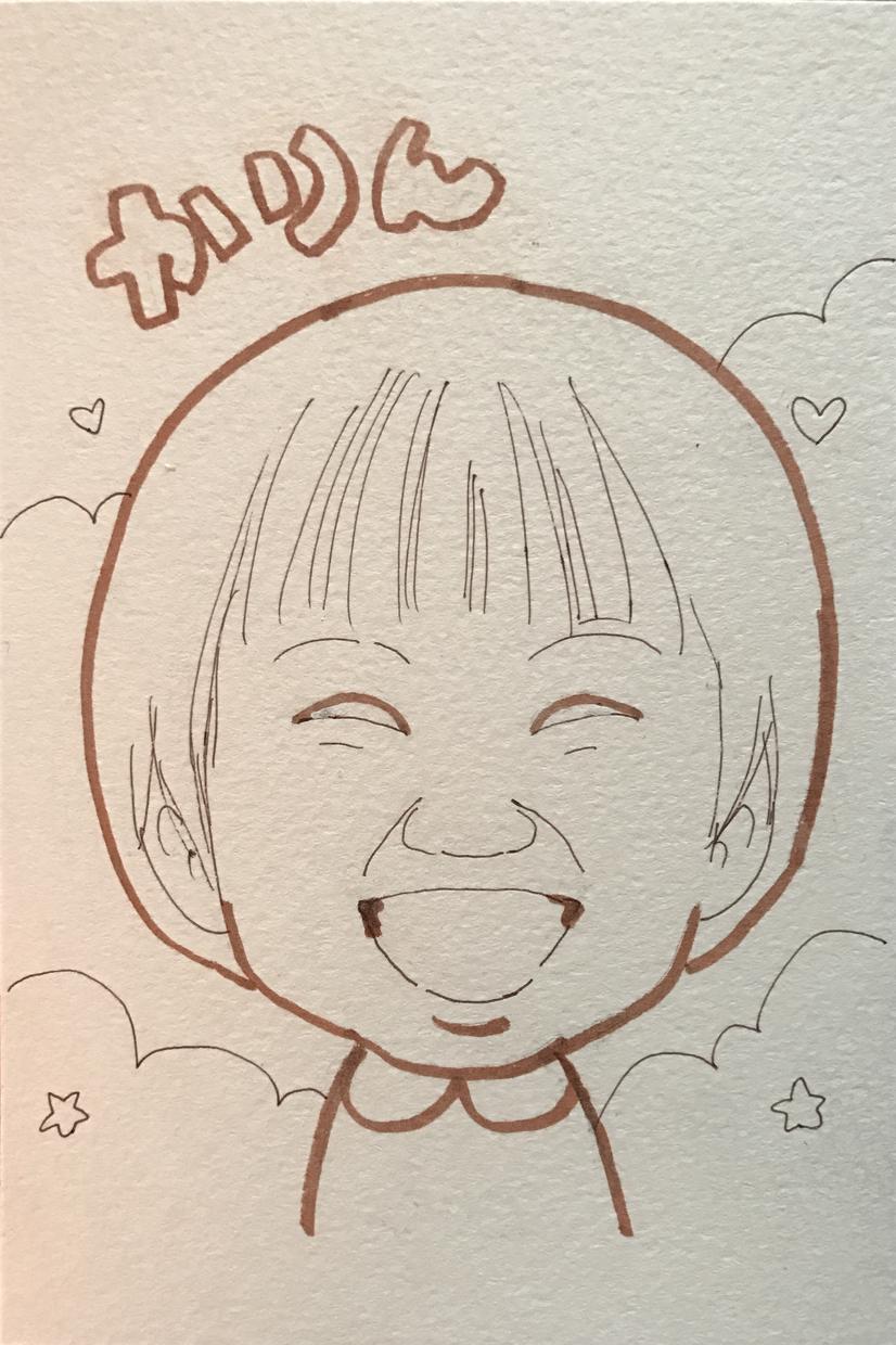 最後は自分で仕上げ!線画のみのにがおえお描きします 絵心に自信が無い…けれど自分らしさも加えたい、という時に