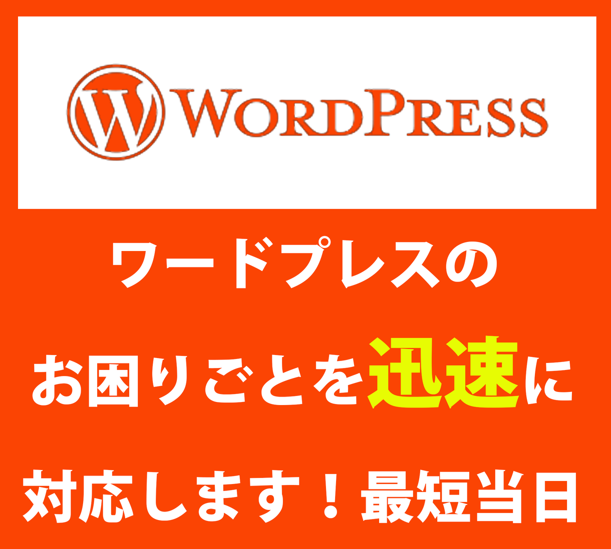 WordPreeサイトの修正・変更を即日致します アップデート・プラグイン・テーマ等のお困り事を最短当日で解消