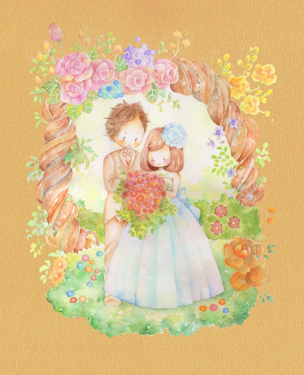 絵本風☆オーダーメイド☆ウェルカムボード承ります 世界でたった一つ。絵本のような世界観で、結婚式を彩ります