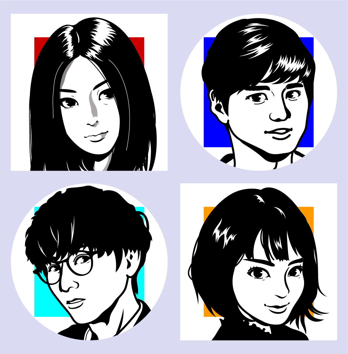 味わい深く雰囲気のあるモノクロ似顔絵を制作致します 個性を引き出し強調(デフォルメ)した一味違うシンプルな似顔絵 イメージ3