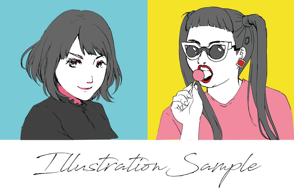 おしゃれな似顔絵を描きます 【条件付き価格】SNSアイコン 名刺 結婚式 商用OK