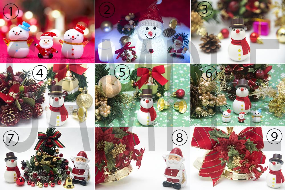 クリスマスポストカード用写真を提供します ポストカードやSNSにおすすめの可愛い雪だるまやサンタの写真