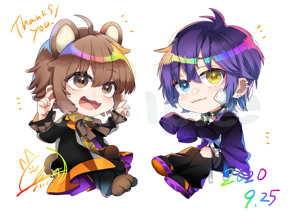 デフォルメ化 ミニキャライラスト描きます 実況者 アイコン グッズ制作向け イラスト作成 ココナラ