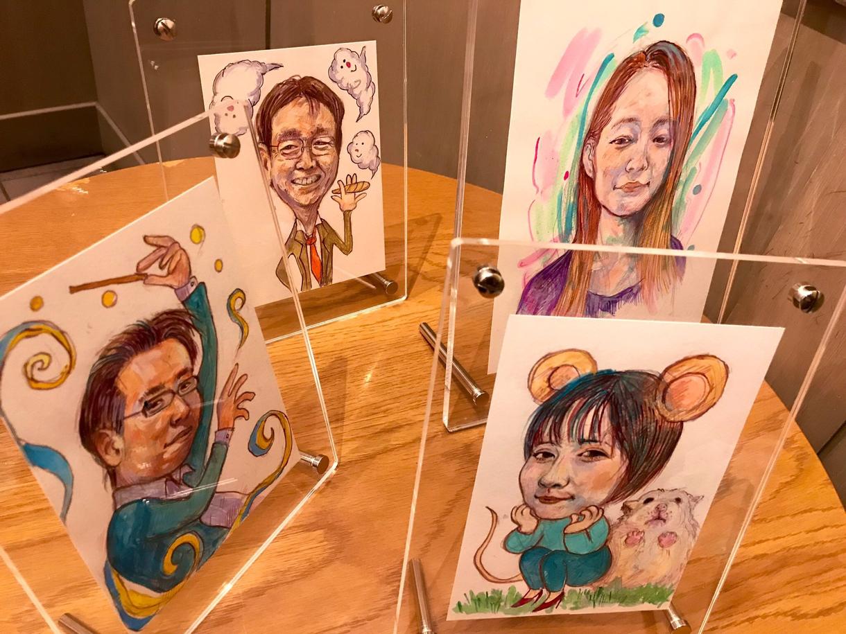 似顔絵、イラスト、挿し絵カットなど広く承ります デフォルメ少ない色彩豊かな絵画的な似顔絵を承ります。