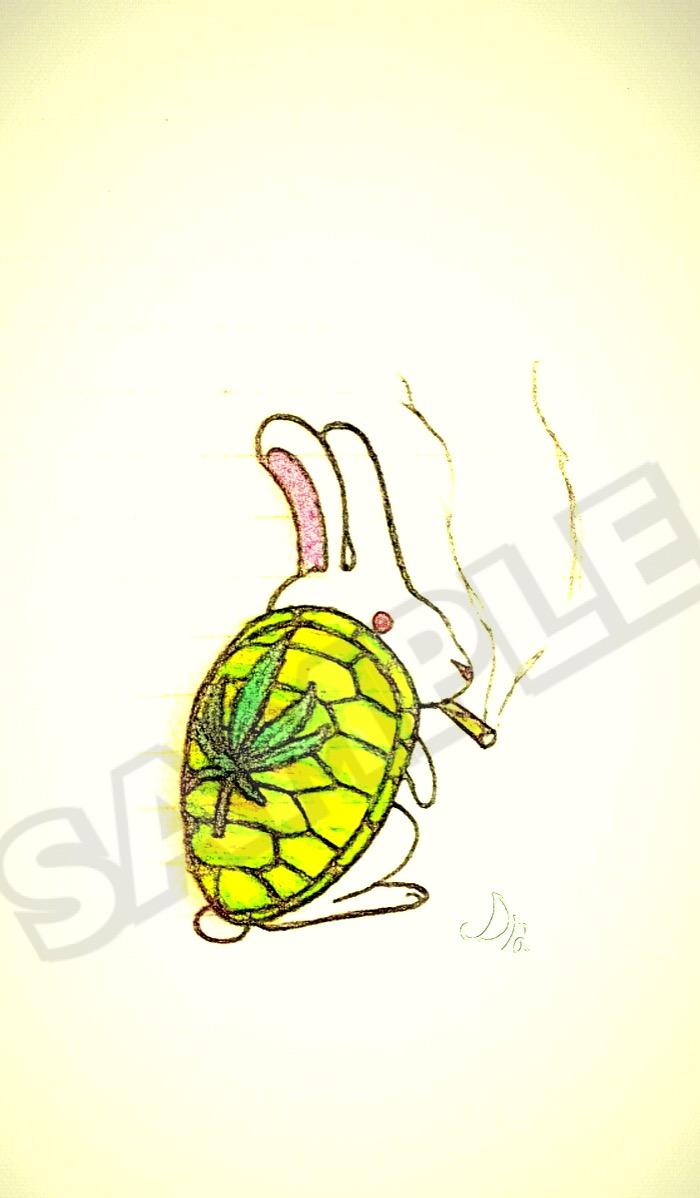 iPhone壁紙的な気まぐれで描いたやつ売ります RASTA RABBIT(iPhone壁紙)