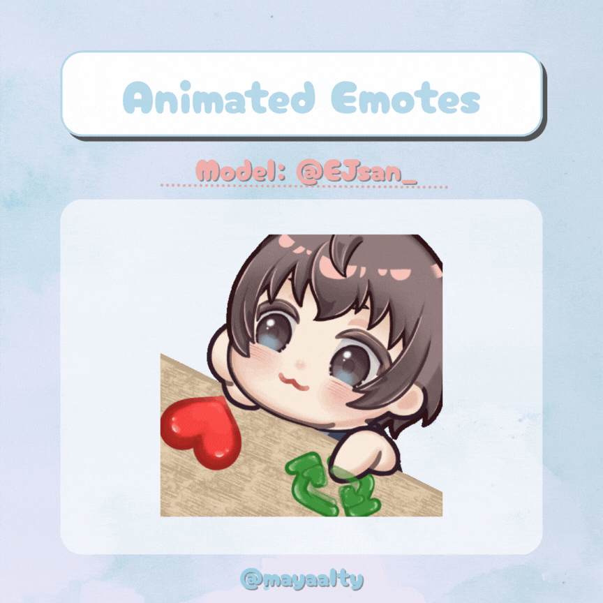 ハート＆RPのアニメーションスタンプ作ります あなたのキャラで配信で使えるエモート描きます イメージ1