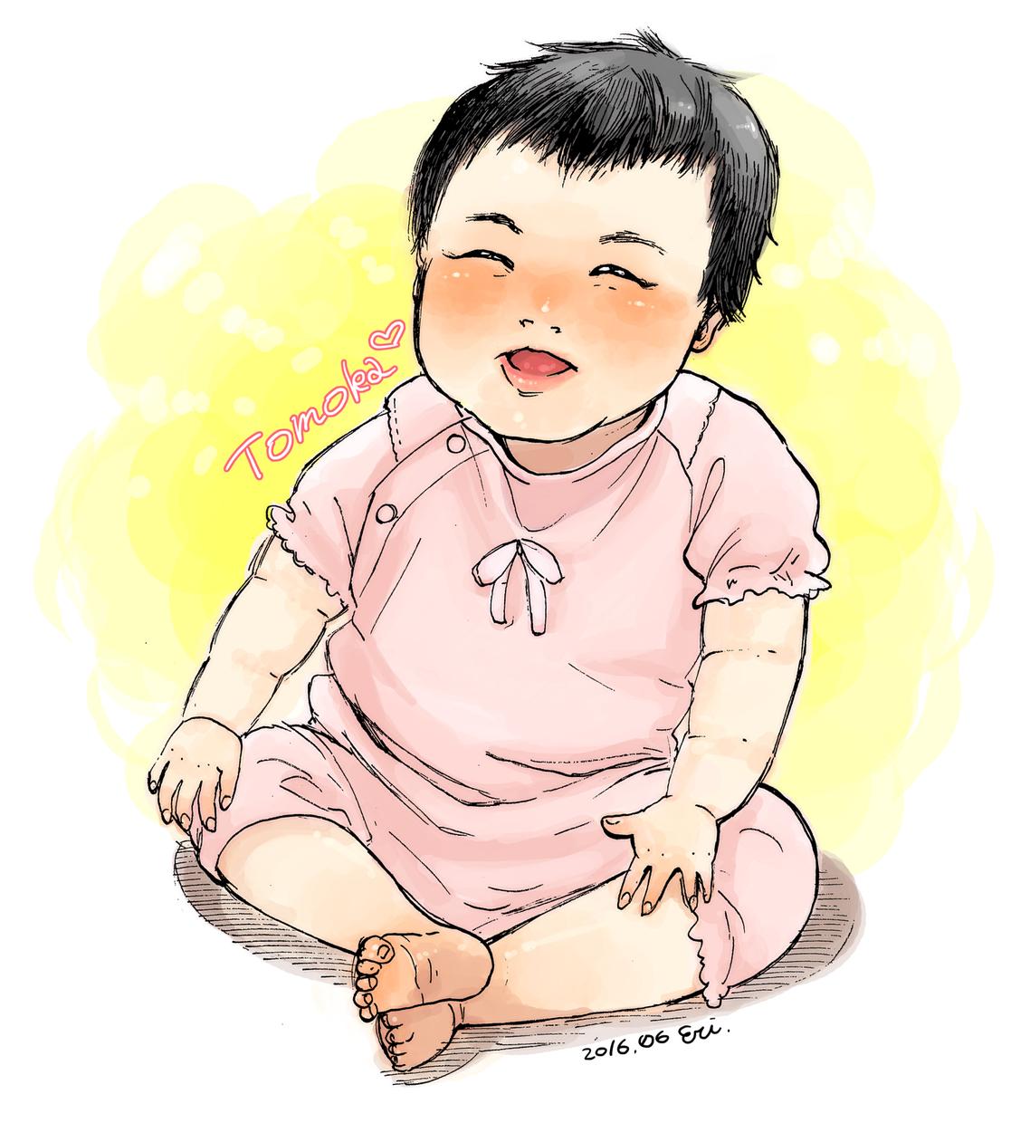 赤ちゃんの似顔絵描きます