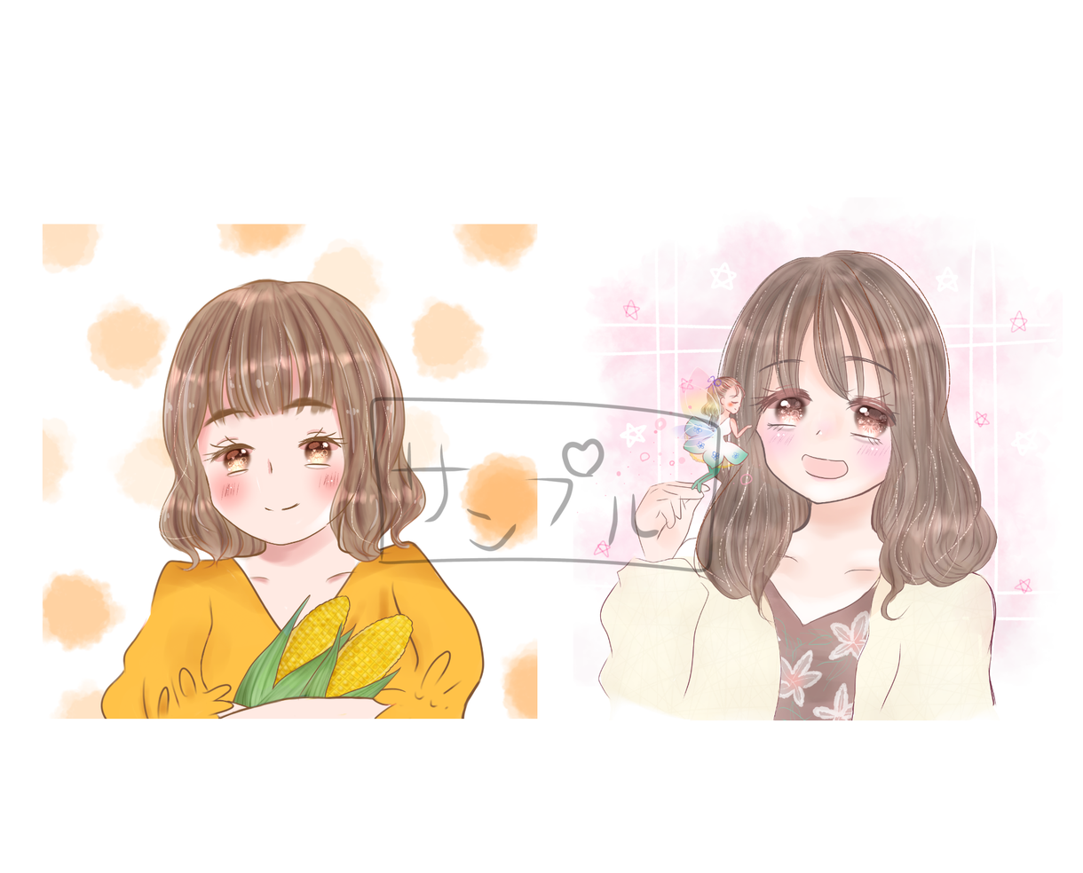 似顔絵描きます ゆるふわキラキラふんわり可愛い世界観が自慢です
