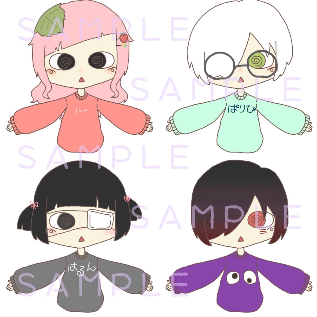 SNS用ミニキャラアイコン描きます 満足頂けるまで何度でも修正致します!