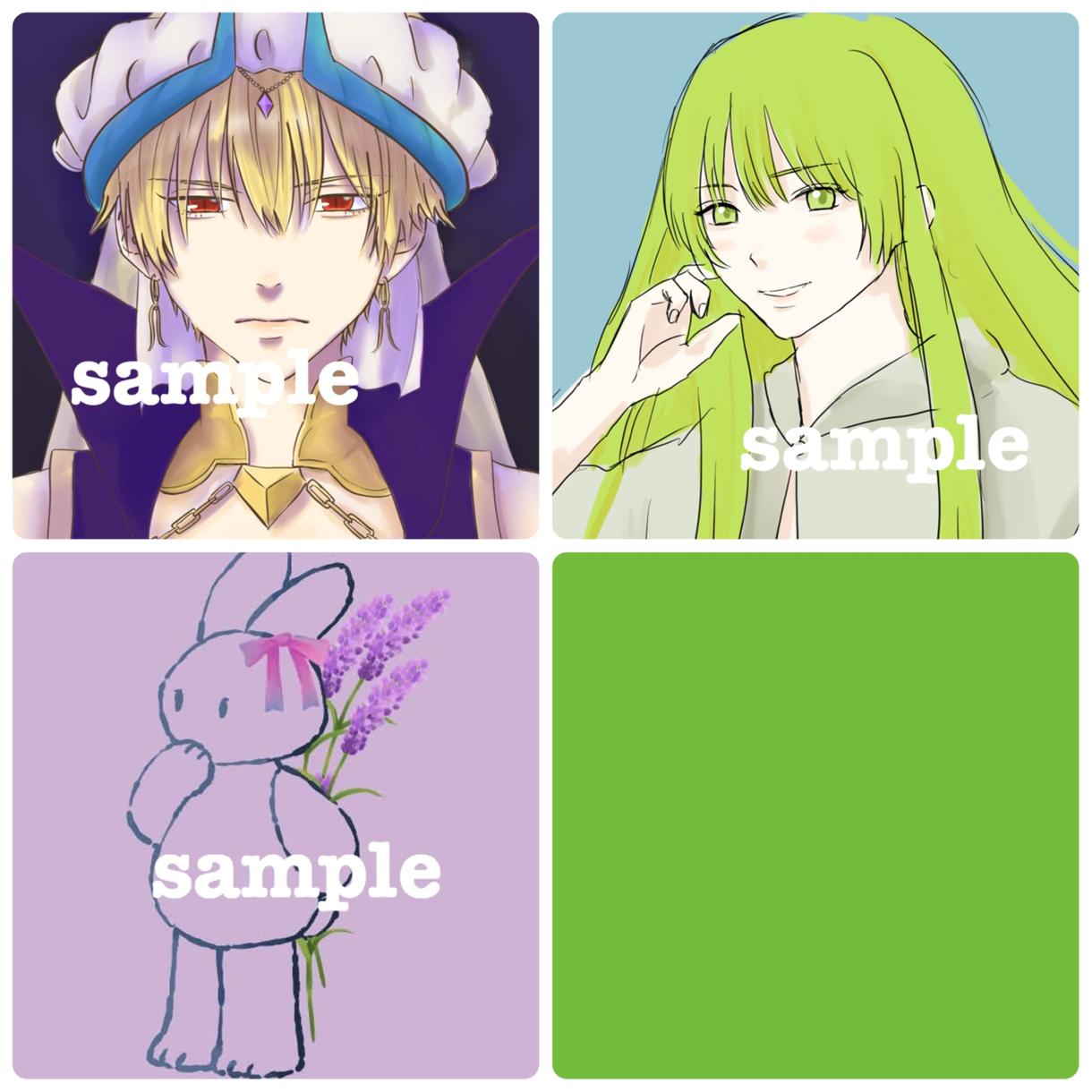 SNSのアイコン、ヘッダーイラスト描きます 二次創作や創作、ゆるめ動物描きます