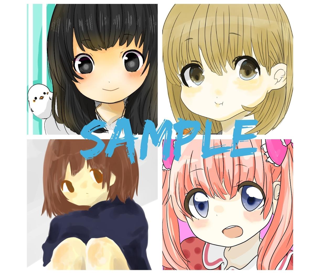 アイコンイラストお描きします SNS用アイコン【ゆるいイラストも普通頭身も】