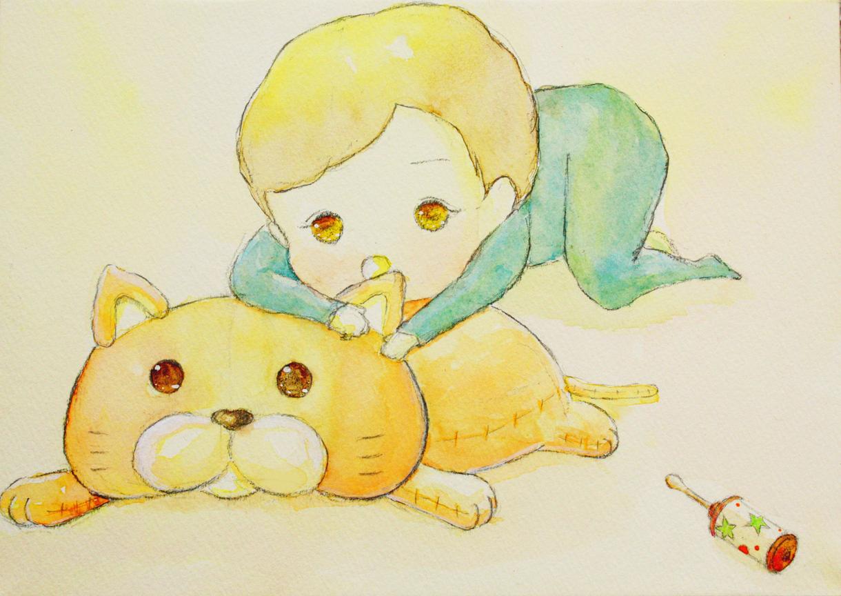 少女と動物のデフォルメキャラ