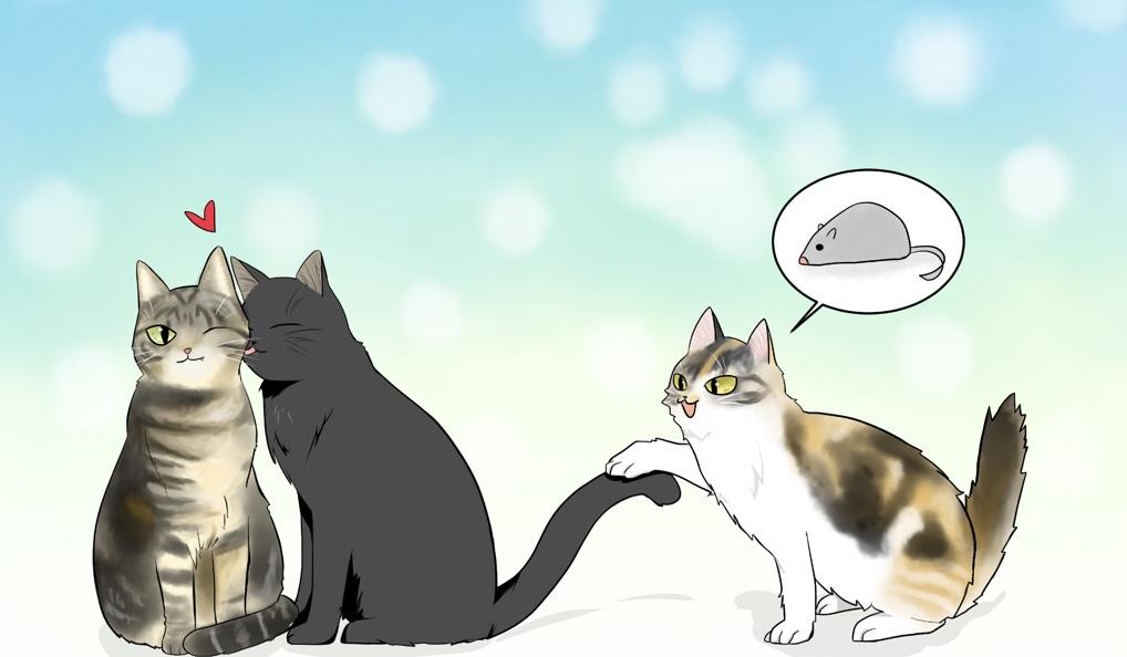 漫画風の猫をカラーで描きます あなたの猫ちゃんを可愛く綺麗に描かせていただきます。