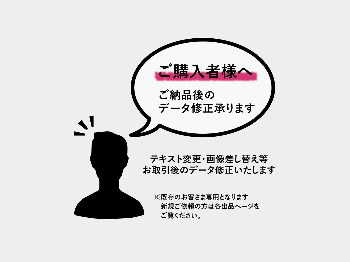 お取引後のデータ修正いたします ココナラでご購入いただいたお客さま専用です