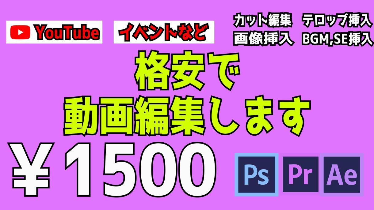 YouTubeやイベントなどの動画編集を致します ご希望にそった動画を迅速、丁寧に