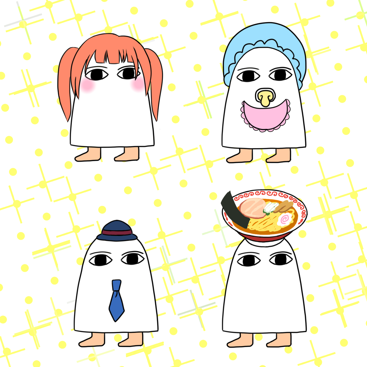 ワンコインでゆるメジェド描きます 最低価格設定が1000円なので2点描きます