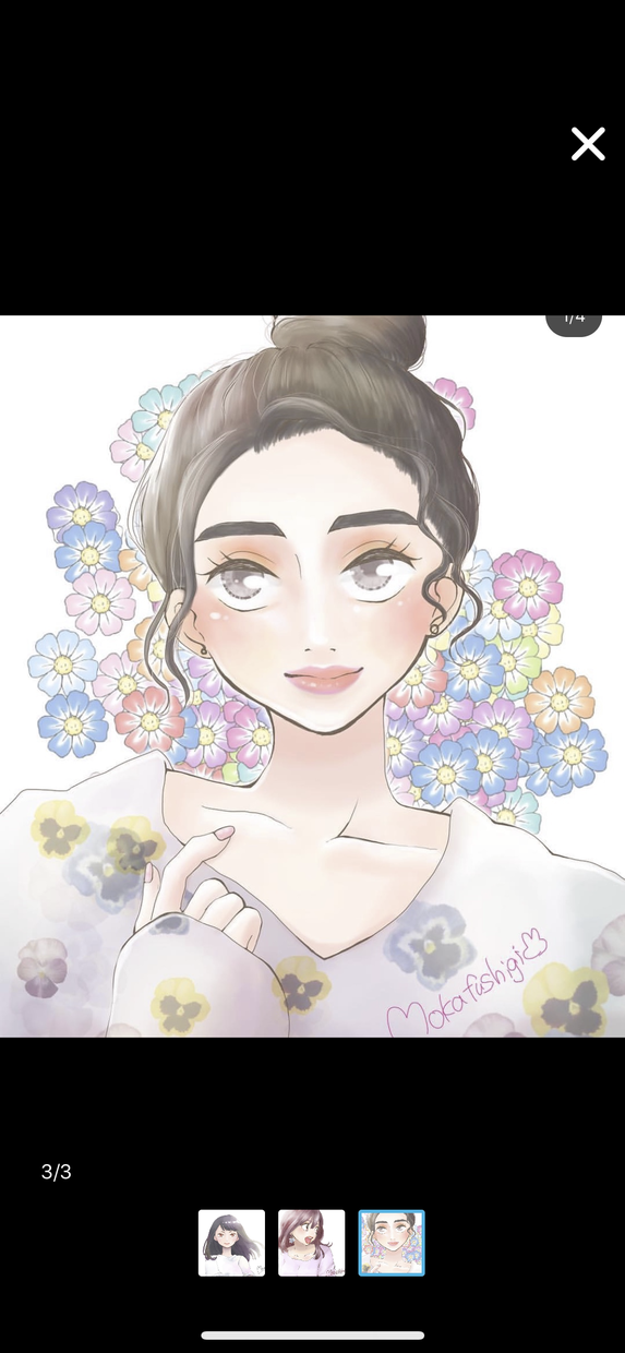 最短2日♡人物+簡単な背景or文字描きます 簡単な背景 単色や花などになります