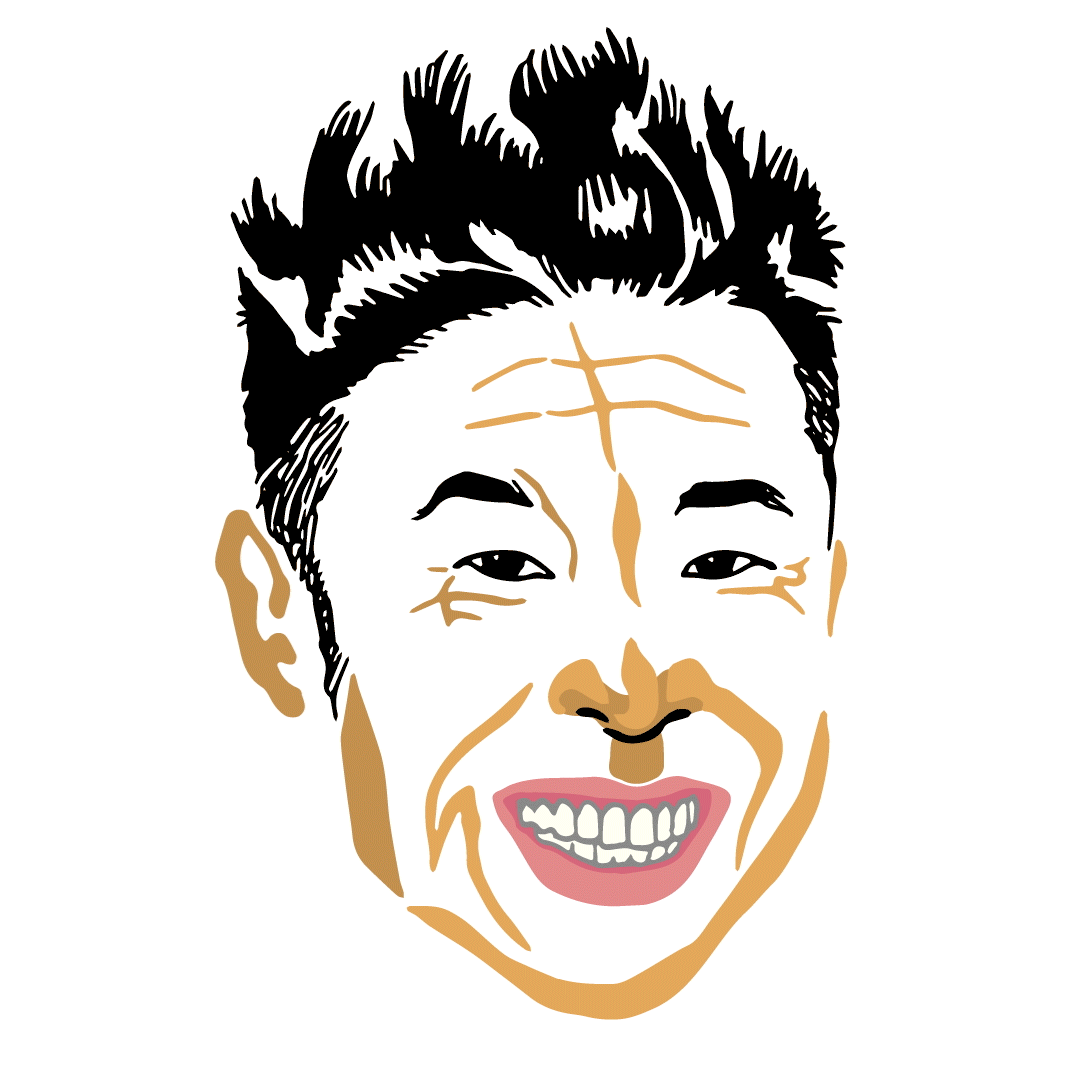 文字で似顔を絵描きます アルファベットで似顔絵アニメーションをつくります イメージ5