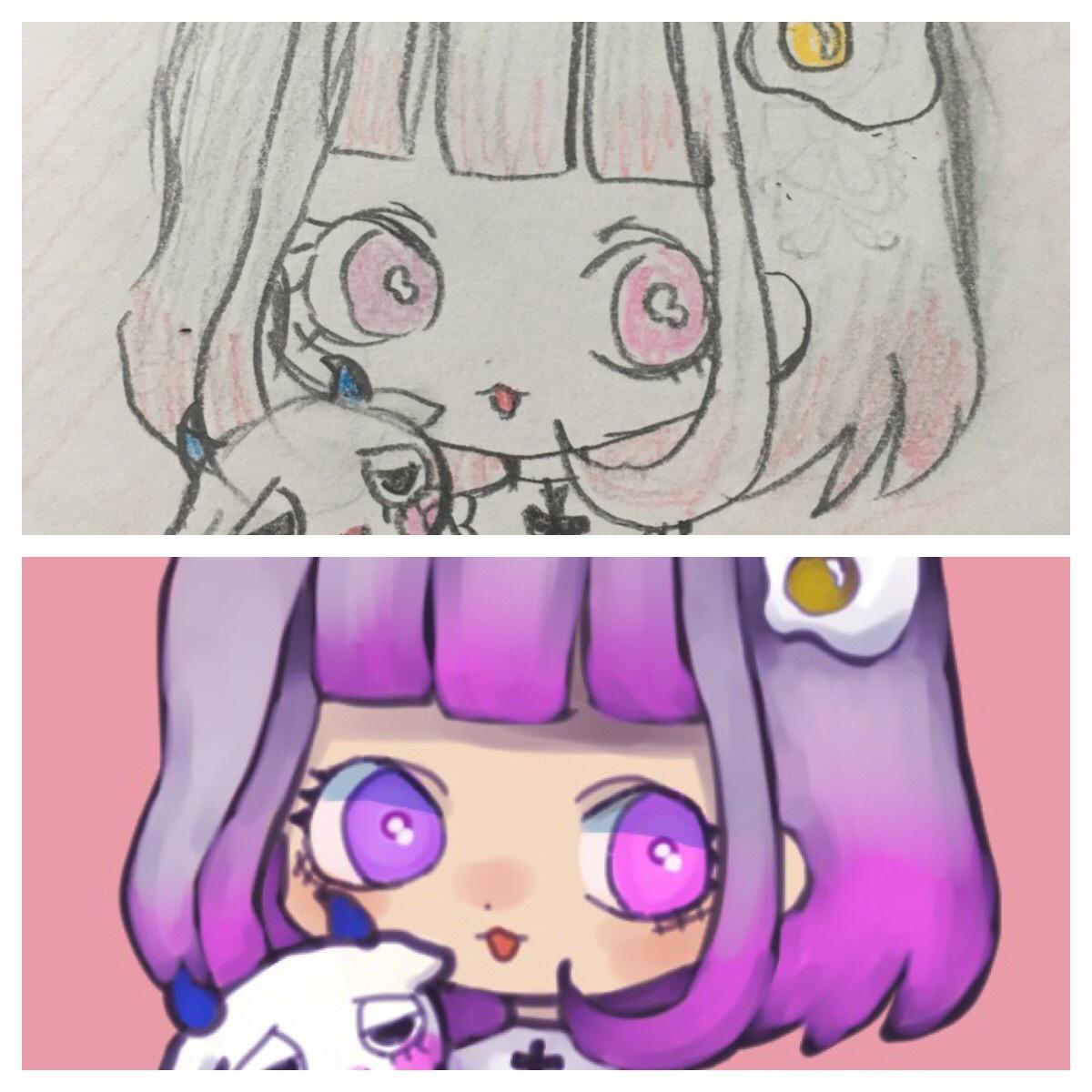 無料有り ダークな雰囲気のアイコン描きます 女の子 ゆめかわ やみかわ好きな方にオススメ アイコン作成 ココナラ