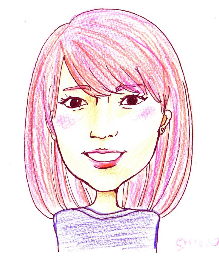 写真をもとに、似顔絵をかきます☆