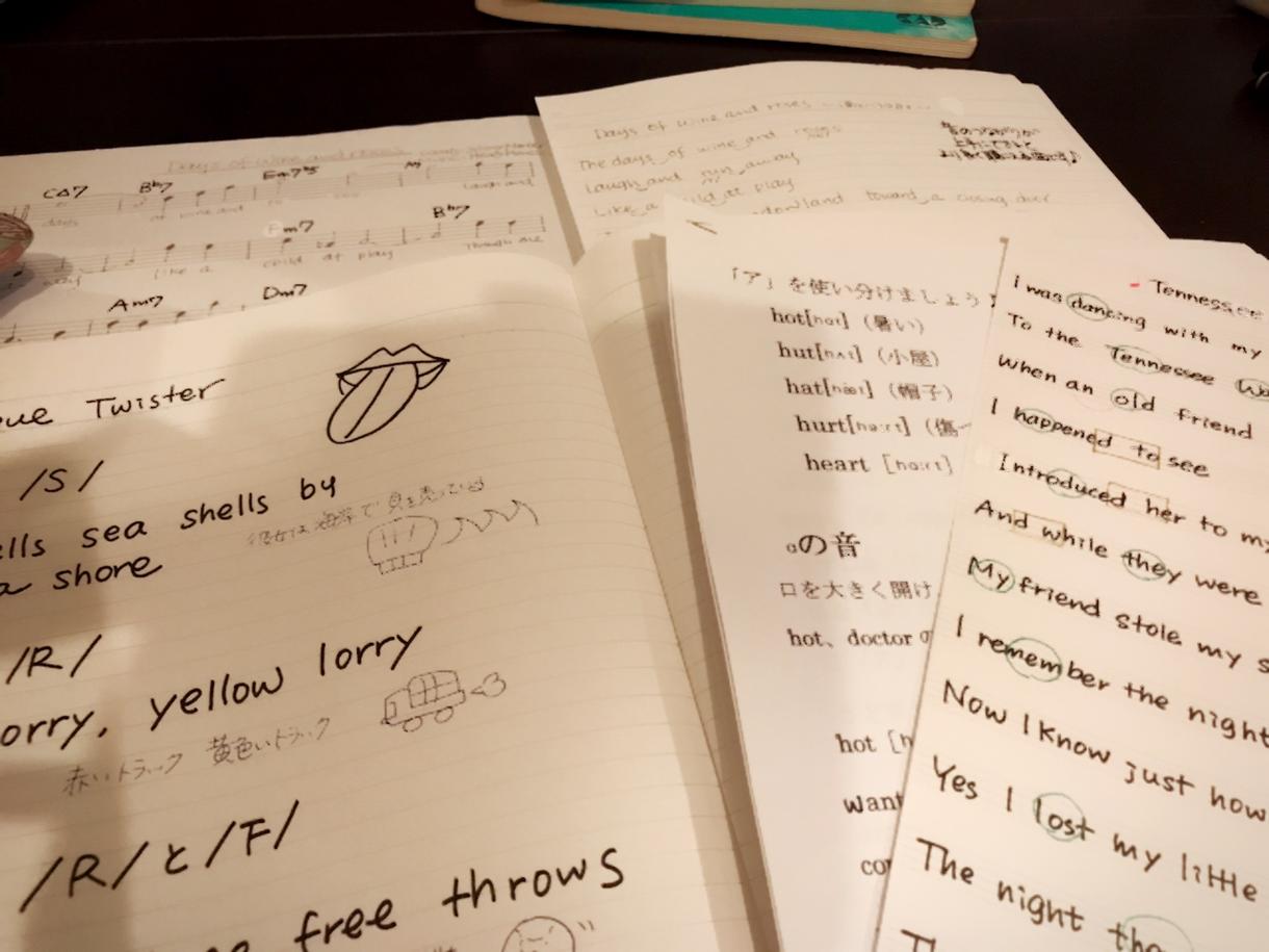 歌手の方へ英語の発音をご教示します 発表会、ライブ用に希望曲の英語発音テキストを作成します。