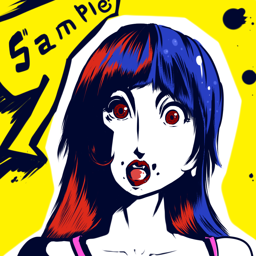 洒落た?感じの顔アイコンを描きます オシャレ?っぽいキャラクターのアイコンです