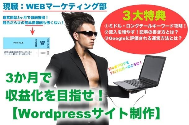 SEO対策済み!Wordpressサイト製作します 記事の書き方・運営・収益化する方法も丁寧に教えます♪