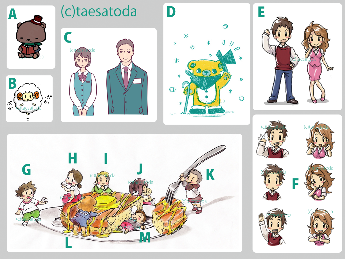 やさしい雰囲気のフルカラーイラストカット作成します ファミリー層向け・女性向けPRや個人利用に
