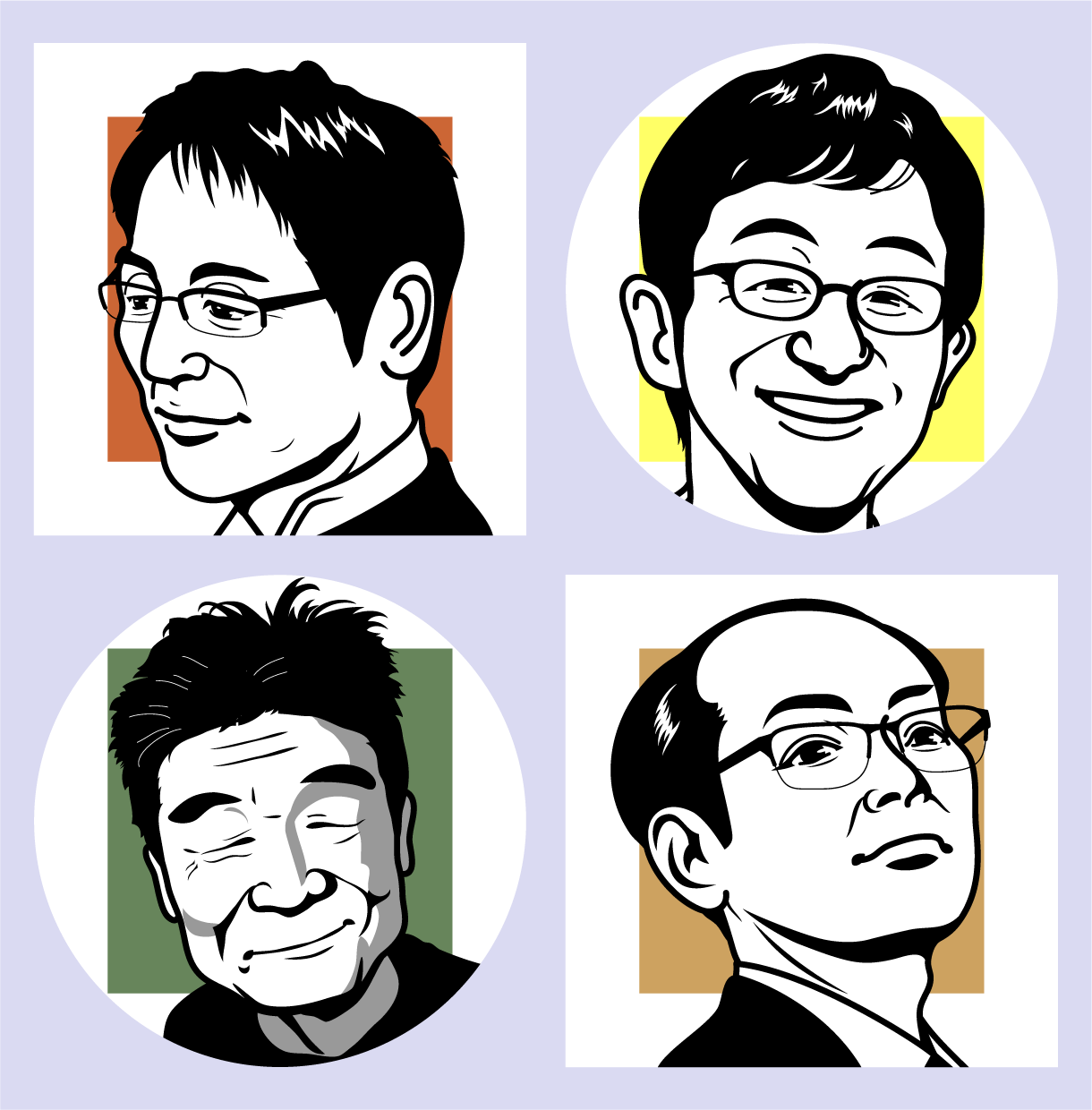 味わい深く雰囲気のあるモノクロ似顔絵を制作致します 個性を引き出し強調(デフォルメ)した一味違うシンプルな似顔絵 イメージ2