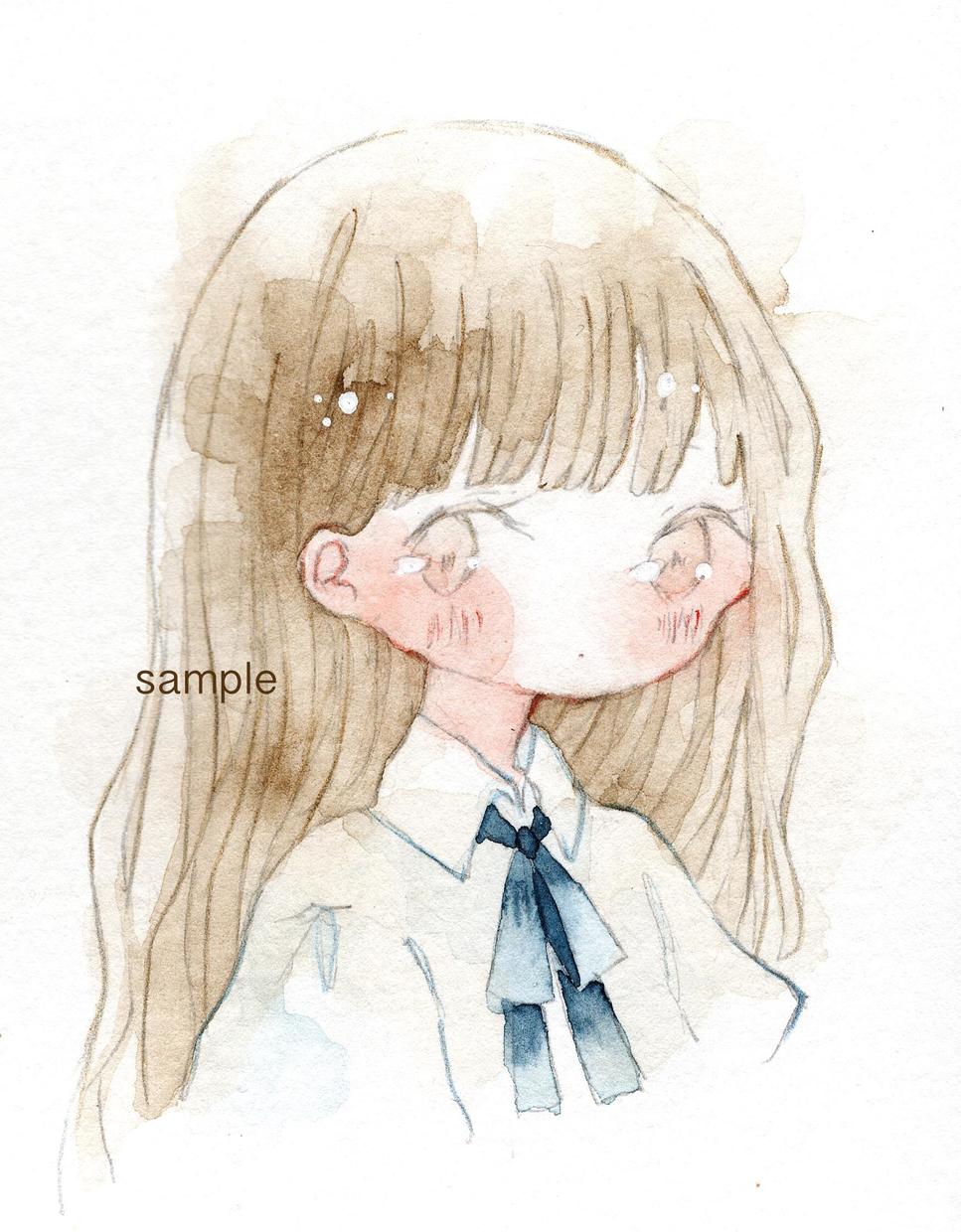 透明水彩でsns用アイコンを制作致します アナログで優しい雰囲気の女の子のイラストを描きます アイコン作成 ココナラ