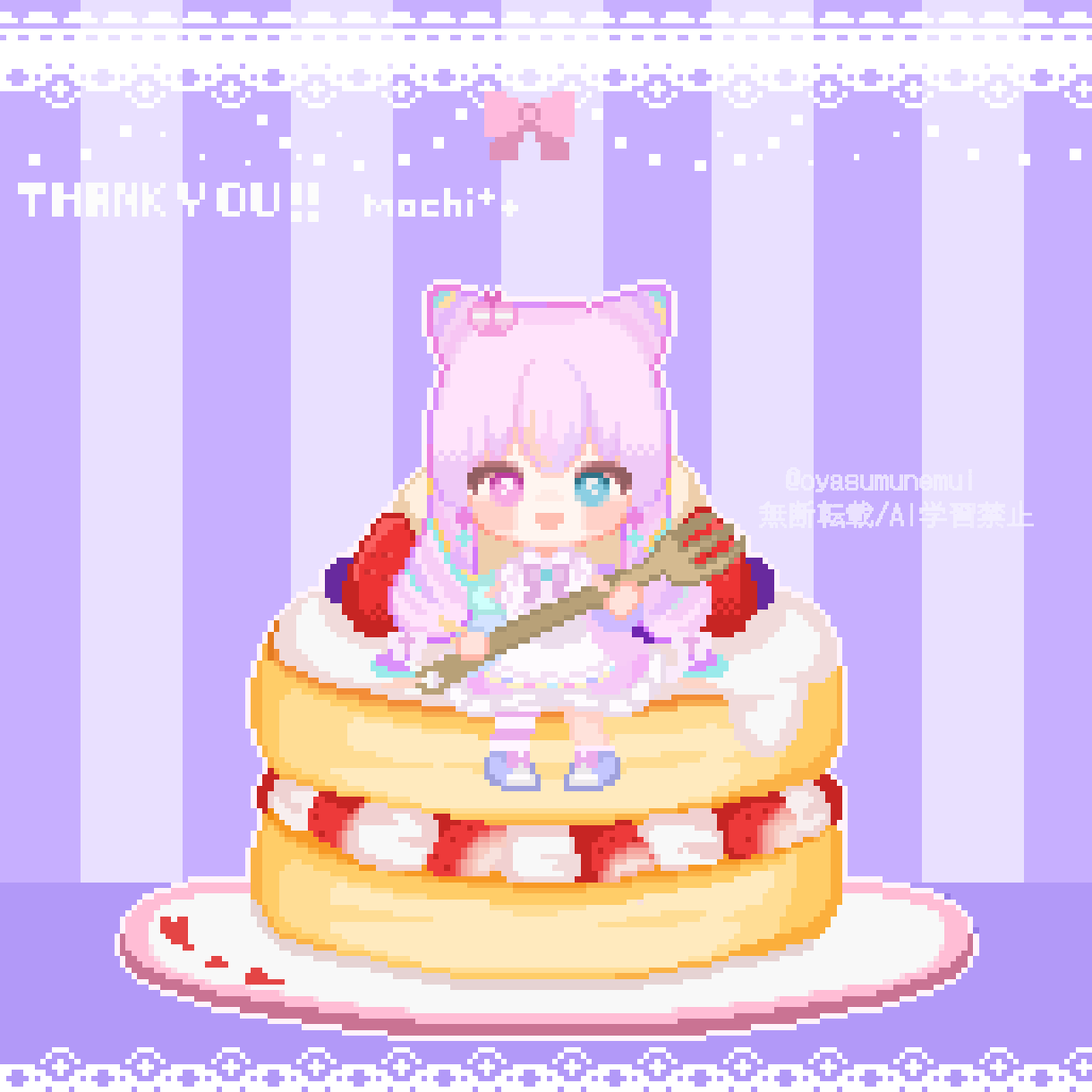 ドット絵ミニキャラクター×パンケーキをつくります Vtuber活動／個人用／プレゼント用にも！ イメージ2
