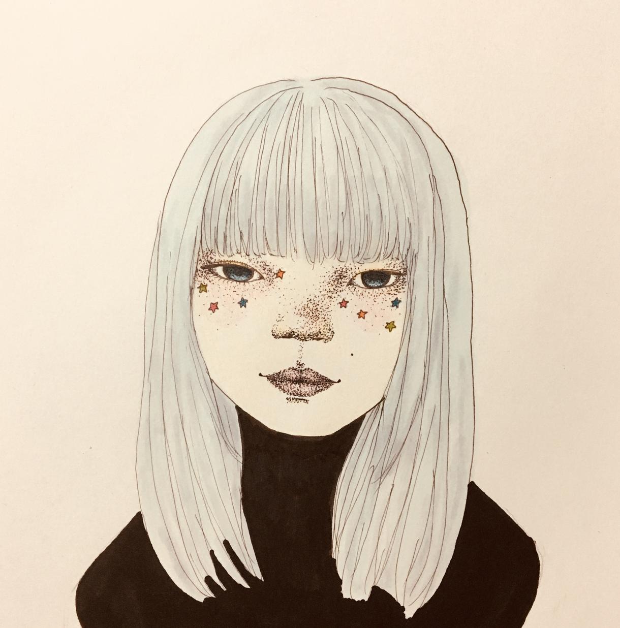 あなたのお顔をアナログイラストにします SNSのアイコンやプロフィール画像等へどうぞ!