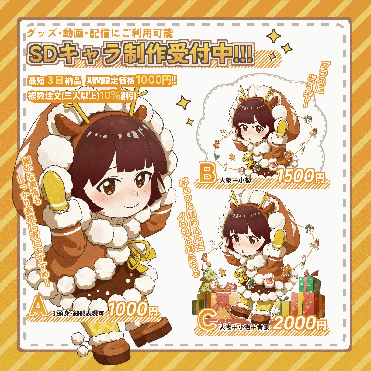 SDイラスト制作になります アイコンや挿絵にかわいいなキャラクターをご提供いたします！ イメージ1
