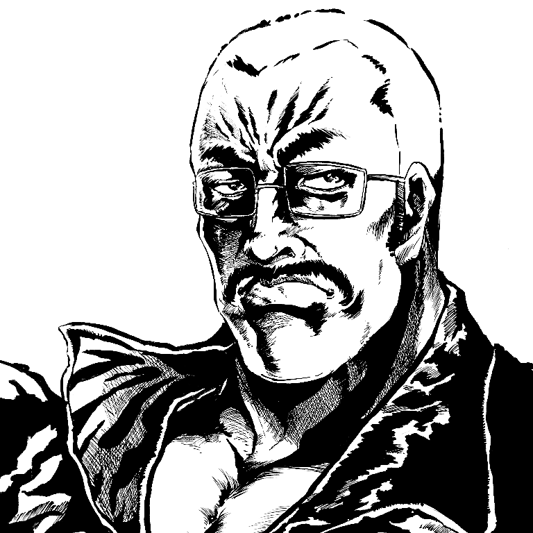 某世紀末風似顔絵描きますます 力強い似顔絵が欲しい方にオススメです。