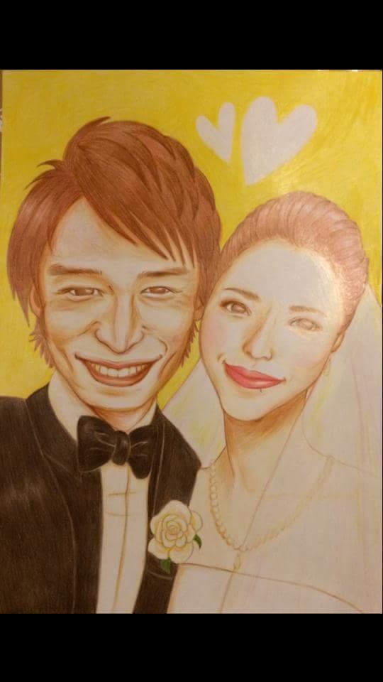 ウェルカムボードの似顔絵を描いてます 結婚式、結婚を控えた友達や家族へ、