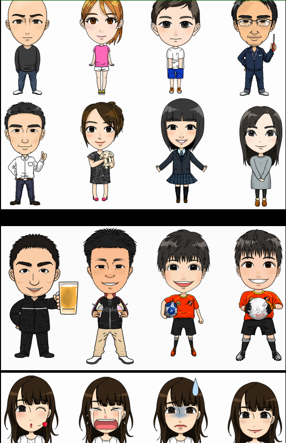 ミニキャラ似顔絵イラスト 複数名分専用 (7名~