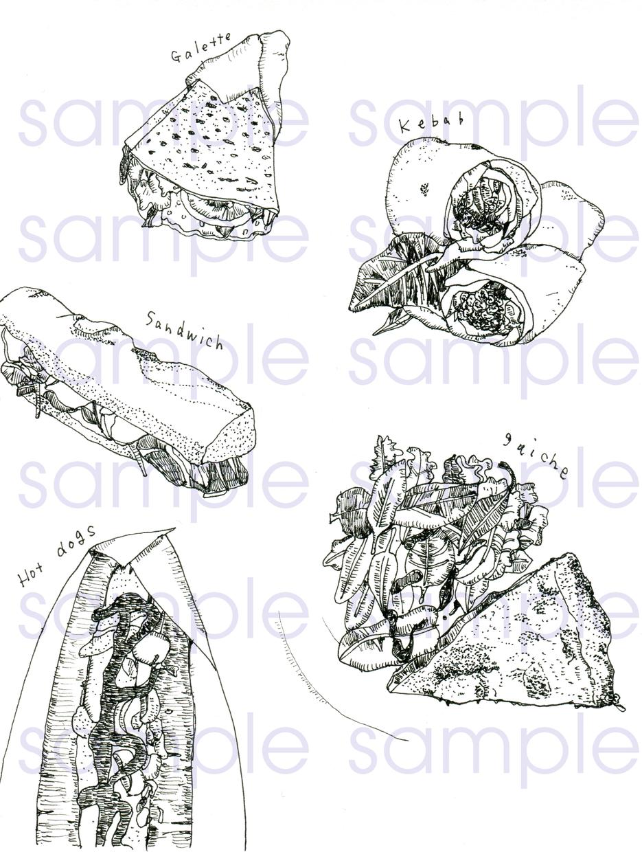 食べ物の線画イラスト描きます メニューや挿絵などにご活用ください イラスト作成 ココナラ