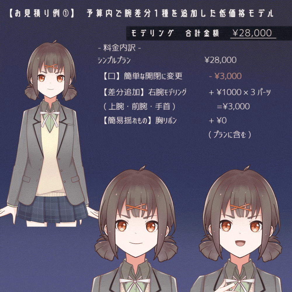 立ち絵持ちこみ - Live2Dモデリングします コスパよくLive2Dデビューをお手伝いします！ イメージ2