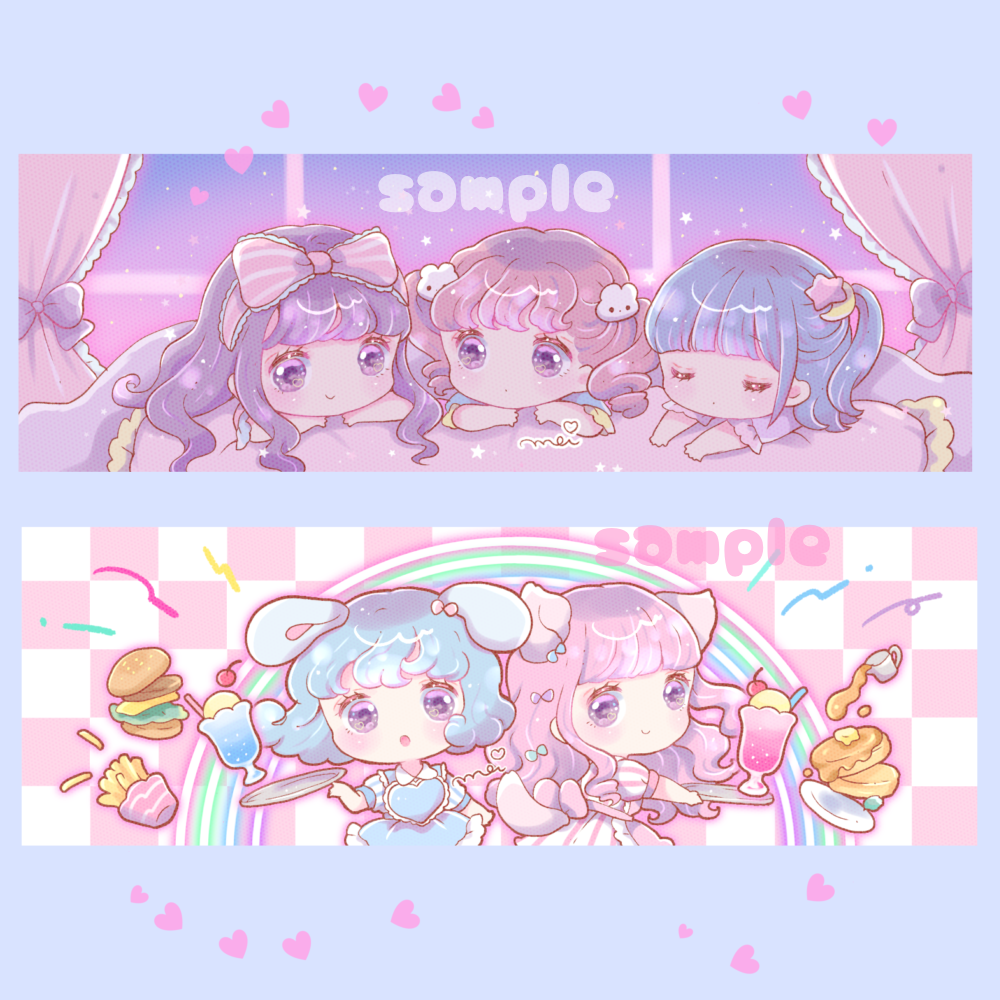 女の子 夢絵カップルヘッダーイラスト描きます Twitterヘッダーイラストオーダー アイコン作成 ココナラ