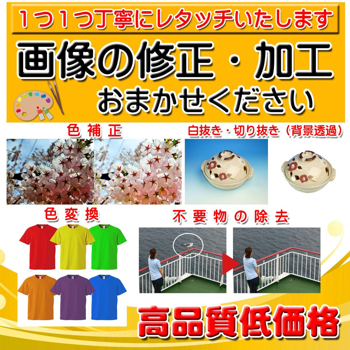 低価格で画像加工・修正をいたします Web屋にて修正・加工歴10年以上ございます