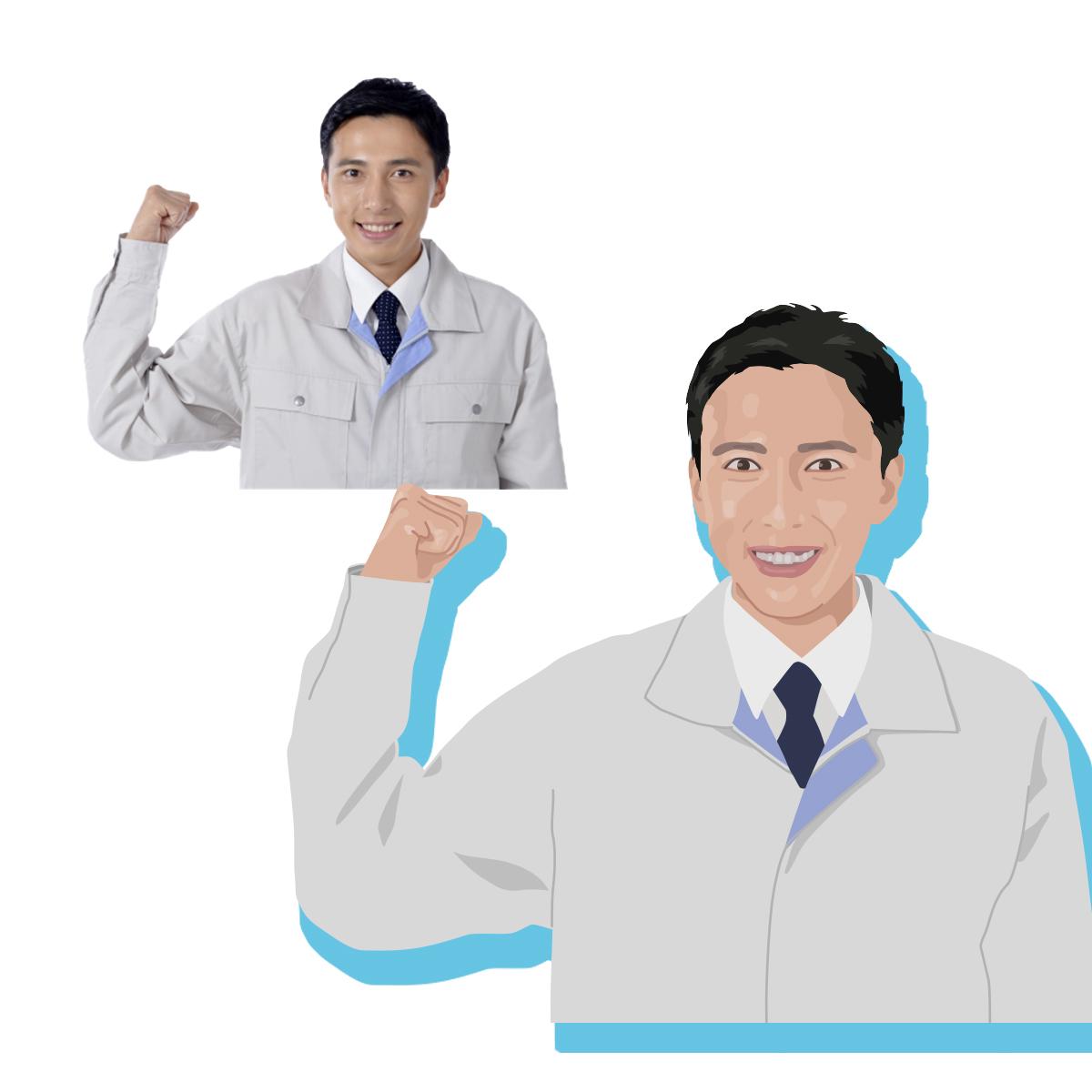 お写真そのままイラスト作成します お名刺やSNSアイコンなどビジネス利用にぴったり