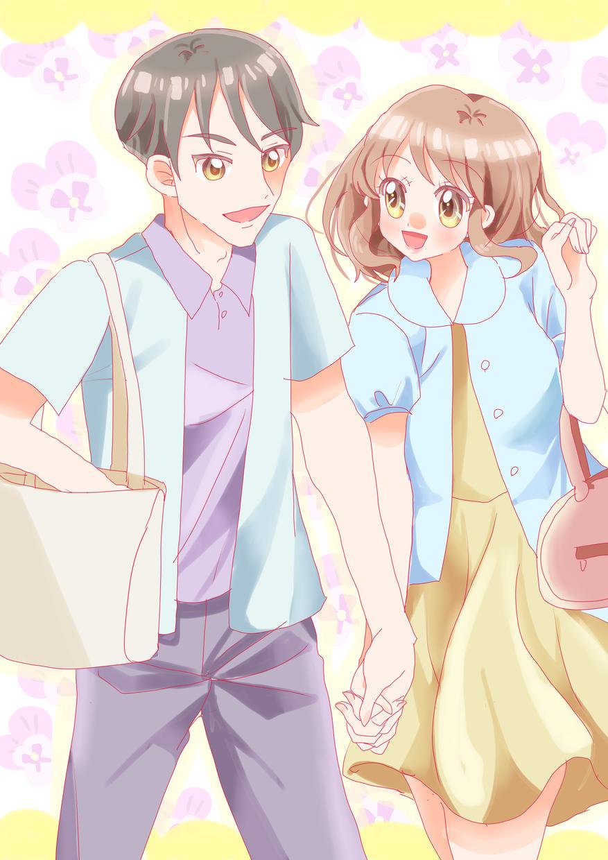 カップルのイラスト描きます 幸せそうな男女のイラスト描きます イラスト作成 ココナラ
