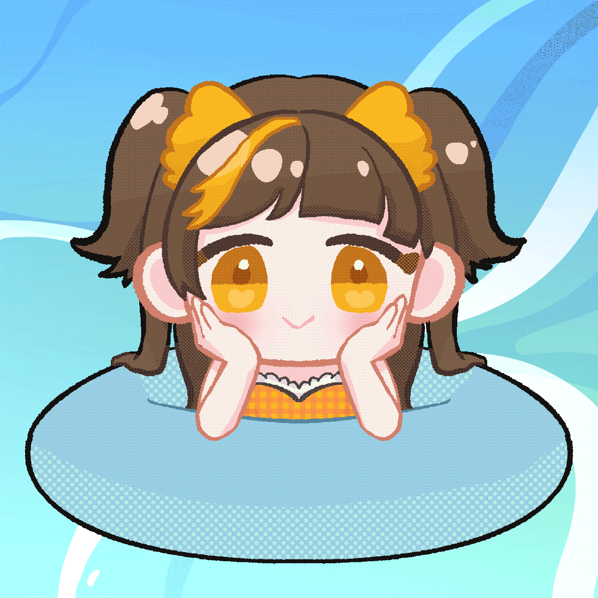 汎用性◎うきわデフォルメキャラ量産イラスト描きます 7月限定！差分9種＋GIFアニメ2種込み価格！ イメージ1