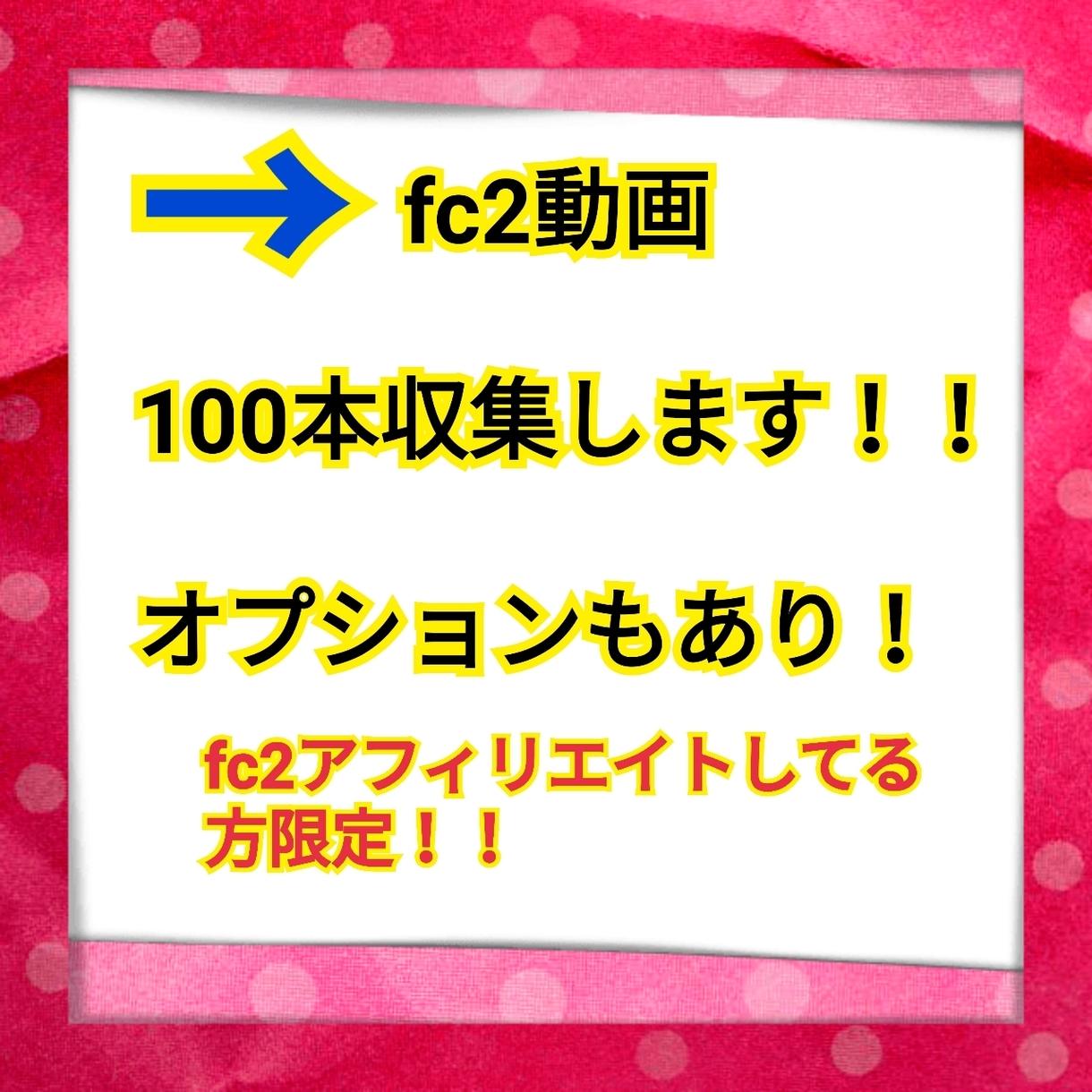 fc2動画の収集を100本します fc2動画アフィリエイトされてる方限定。