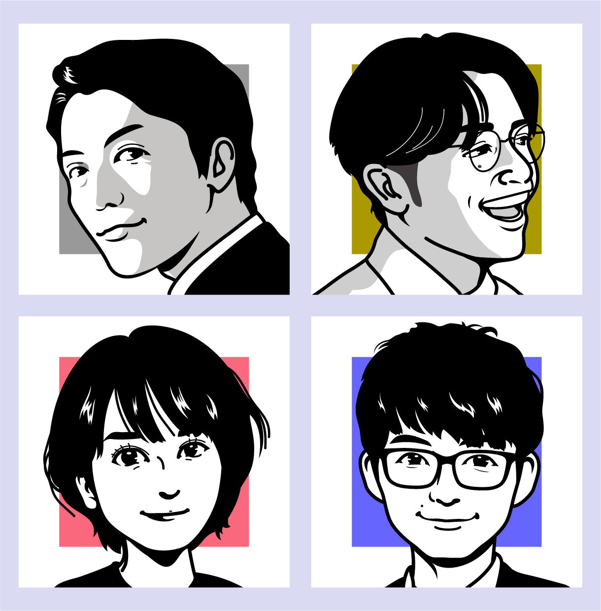 味わい深く雰囲気のあるモノクロ似顔絵を制作致します 個性を引き出し強調(デフォルメ)した一味違うシンプルな似顔絵 イメージ4