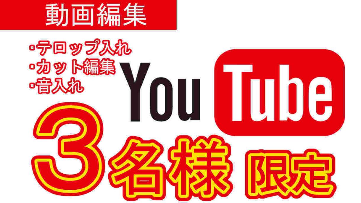 限定3名様 Youtube用動画編集致します カット編集 音入れ テロップ挿入などの編集作業を代行します 動画の編集 加工 ココナラ