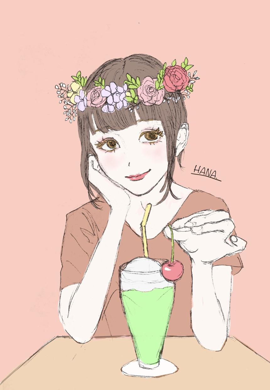 似顔絵イラスト承ります ふんわりかわいらしくおしゃれなタッチの似顔絵イラスト