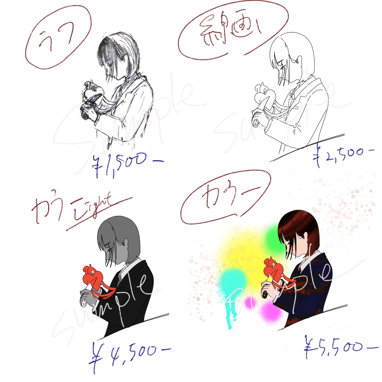個人用のアイコンを作成します 安価なラフからしっかりカラーイラストまで